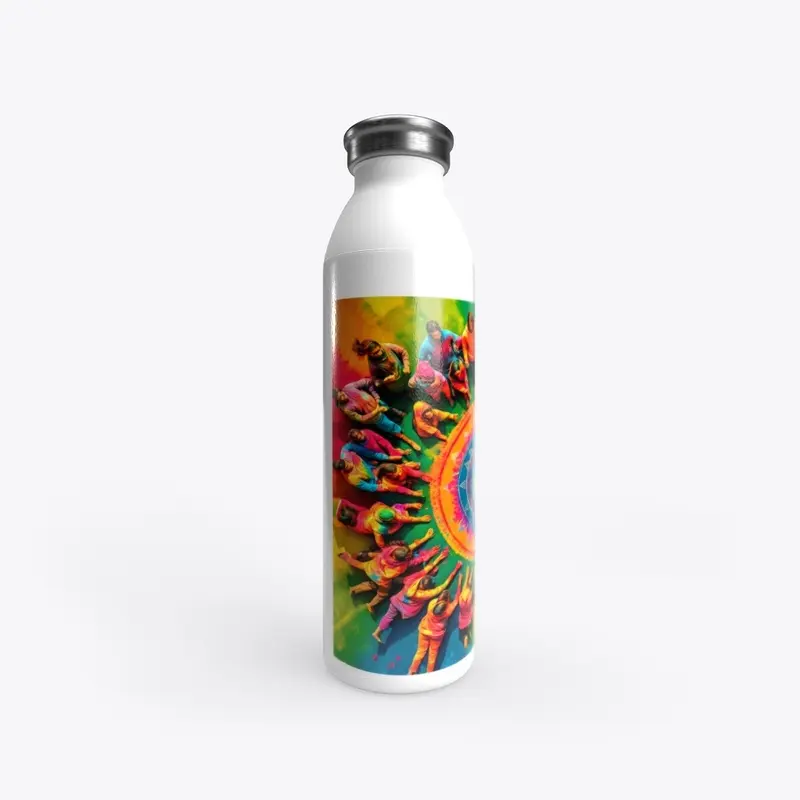 Mandala or Holi Art Print Water Bottle